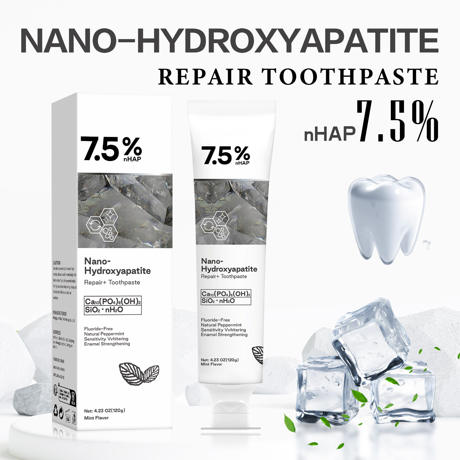 Teeth Whitening With Peroxide - Nano Hydroxyapatite Toothpaste Remover Coffee Tea
