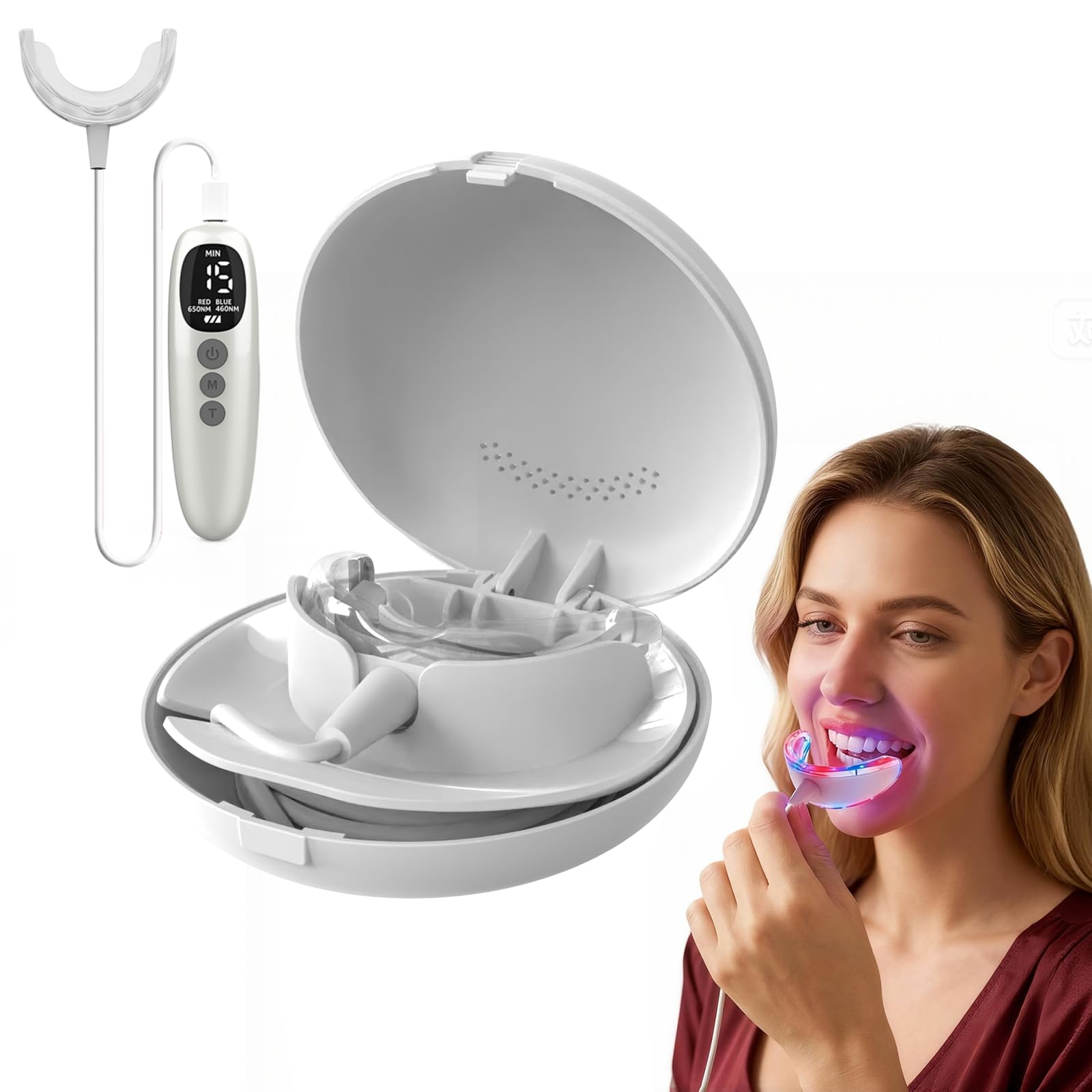 Teeth Whitening Tray - Teeth Whitening Kit 18 Diode RED+Blue