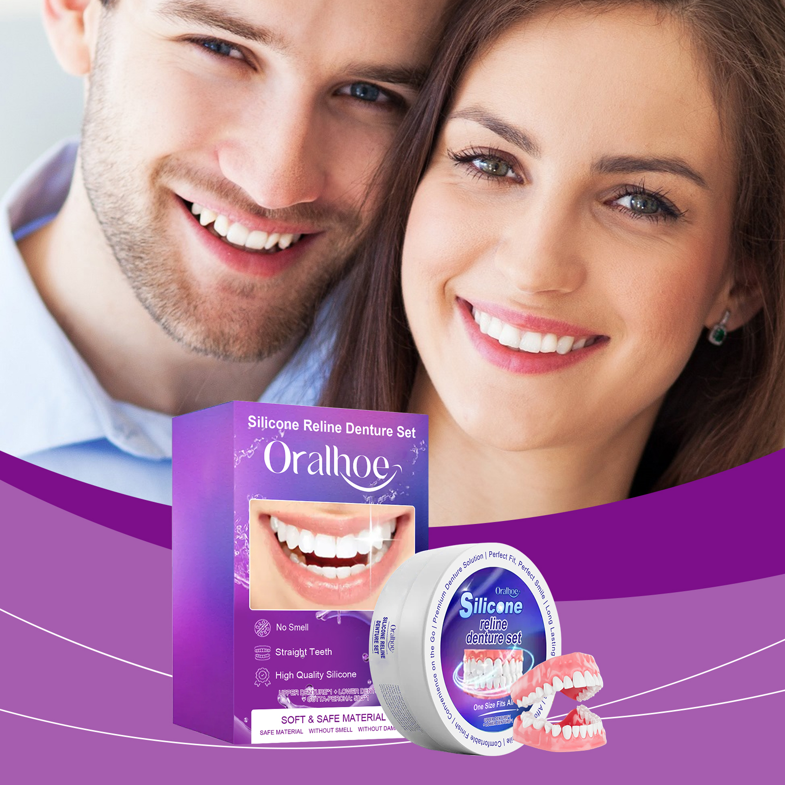 Teeth Whitening With Braces - Silicone Denture Set Fit Temporary Orthodontic