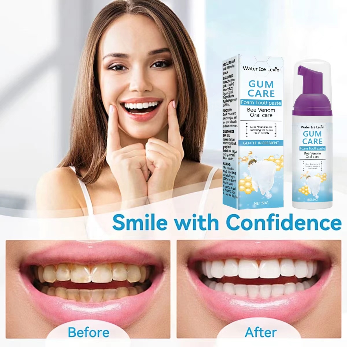 Water Ice Levin Gum Care Foam  - Teeth Whitening Xylitol Gum recensie en prijs