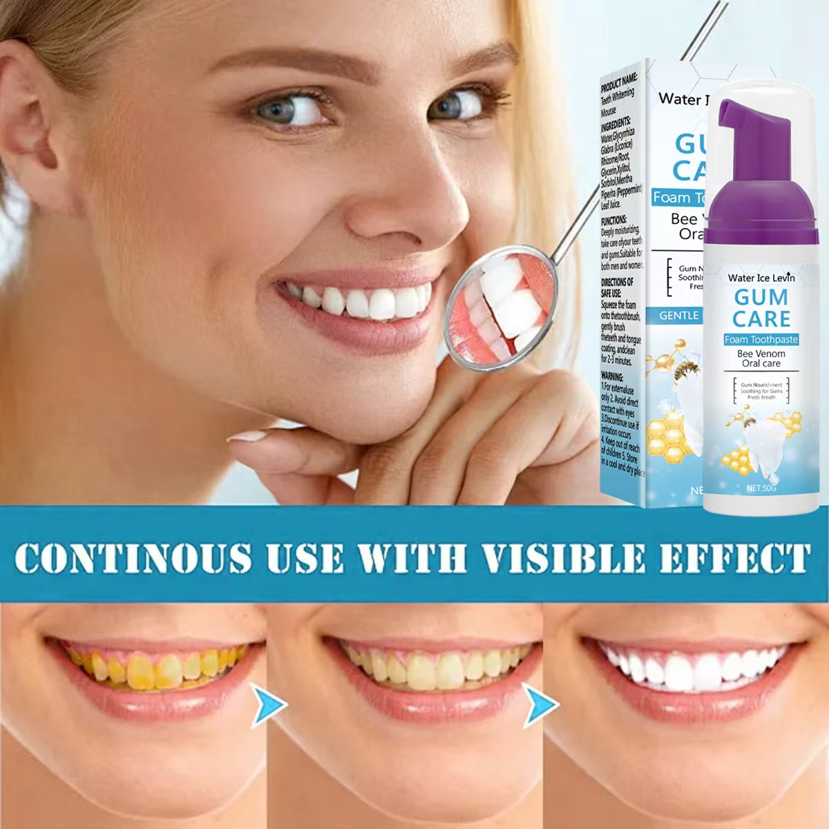 Water Ice Levin Gum Care Foam  - Teeth Whitening Xylitol Gum recensie en prijs