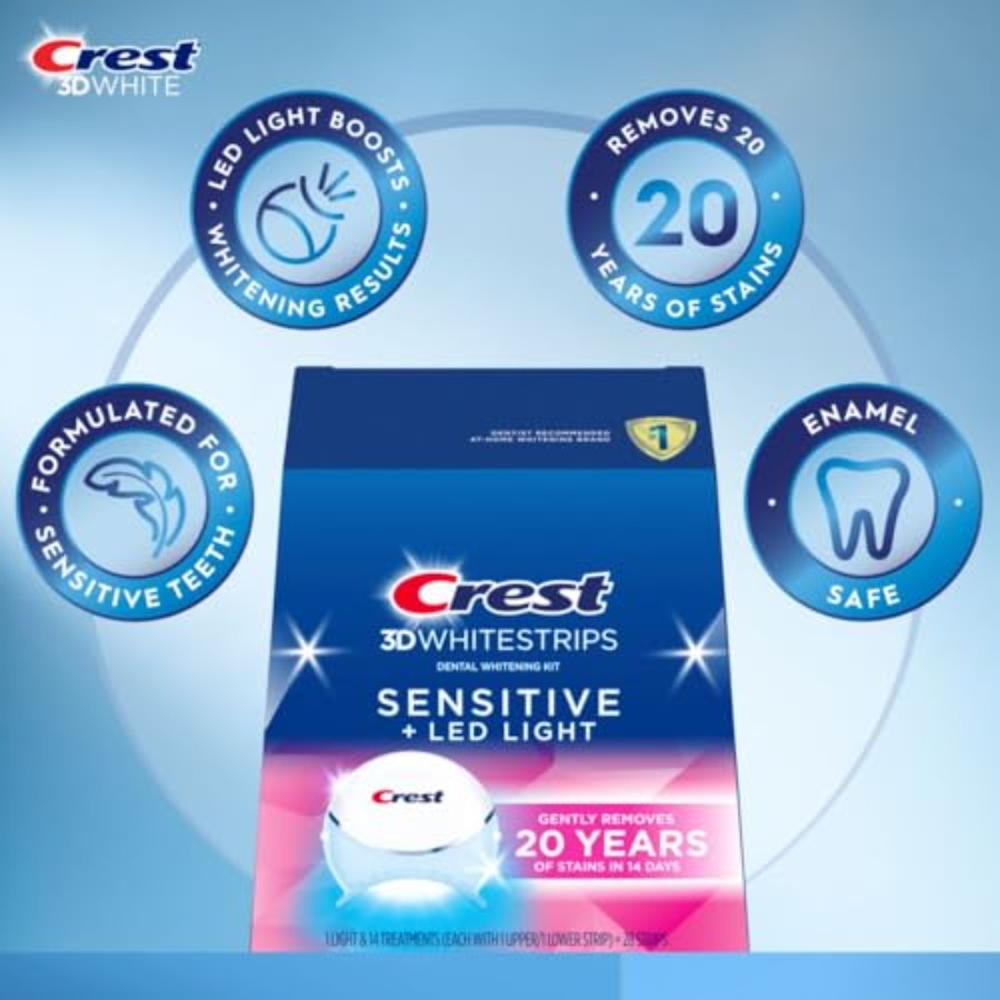 Crest 3D Whitestrips Sensitive - Teeth Whitening Light Kit recensie en prijs