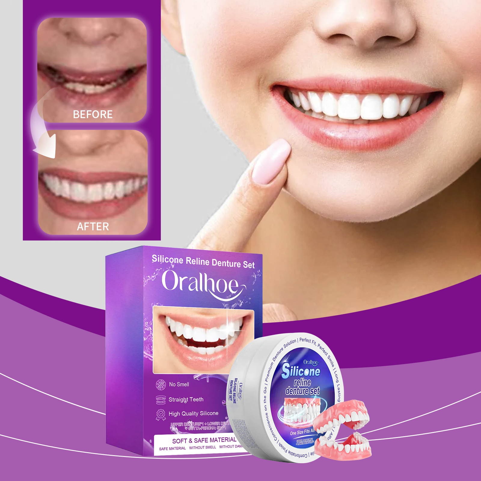 Silicone Denture Set Fit Tempo - Teeth Whitening With Braces recensie en prijs