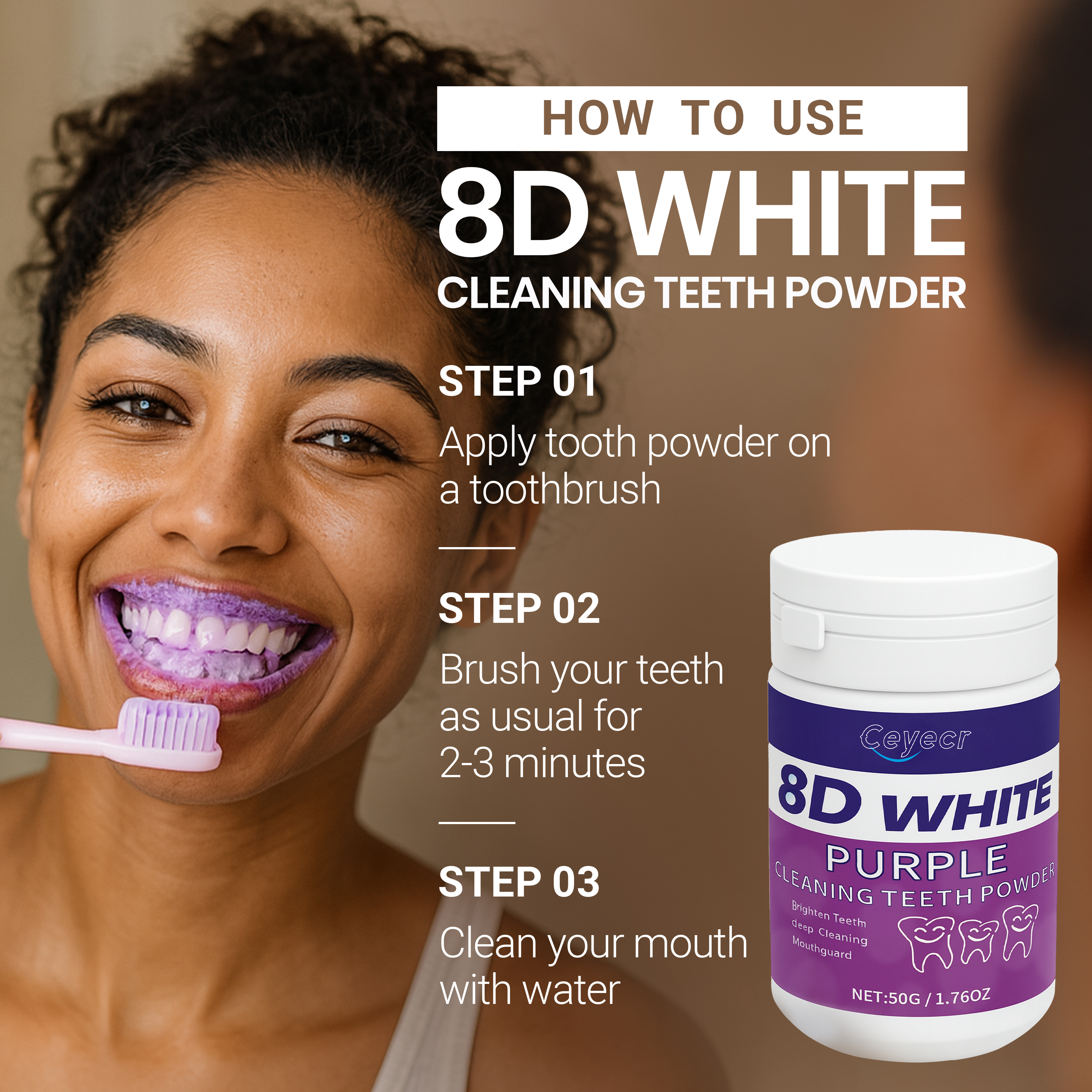 8D white Teeth Whitening Powde - Teeth Whitening Clinic recensie en prijs